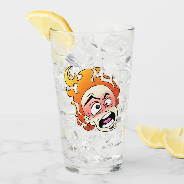 Skovillelikatglas med eldhuvud, Kopp (Framsida Ice)