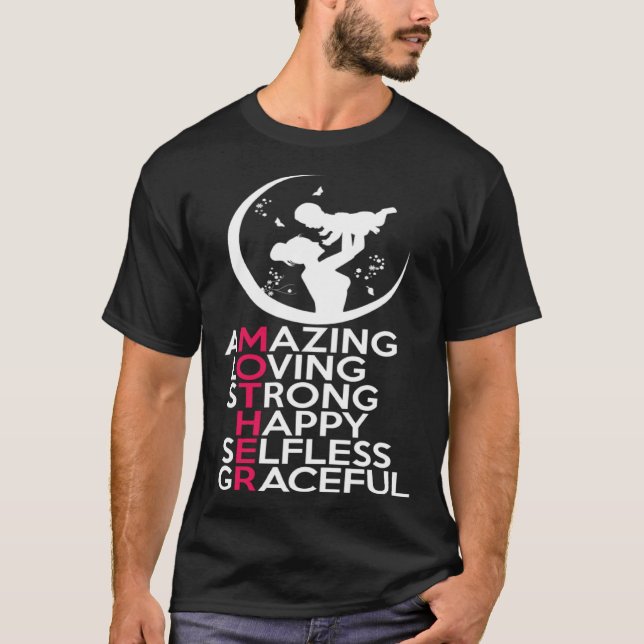 Skrabble Ord Mor dag T Shirt (Framsida)