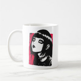 Skräck anime flicka kaffemugg
