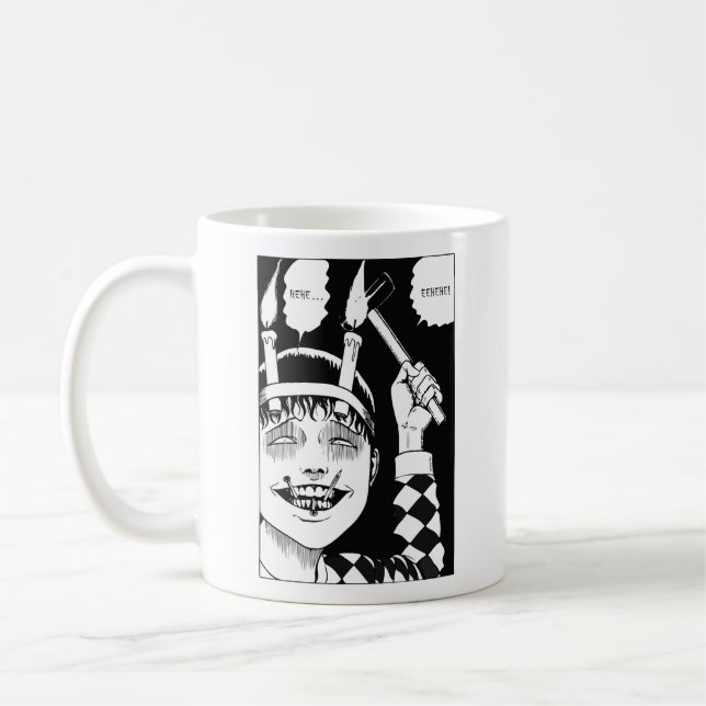 Skräck anime konst kaffemugg (Vänster)