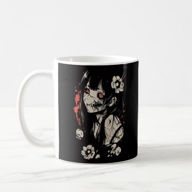 Skräck anime tjej  kaffemugg (Vänster)