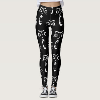 skräck ansikte leggings