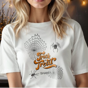 Skräck eller Förfest Typografi m/spindlar ID680 T Shirt