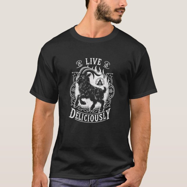 Skräck Goth Ockult Lev Läckerligen T Shirt (Framsida)