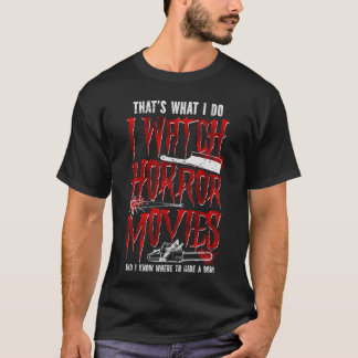 Skräck Horror Film Kedjesåg Kniv Vet Var Nånstans T Shirt