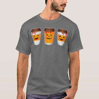 Skräck Höst Kaffe Söt Pumpa Kryddat Latte Iced T Shirt