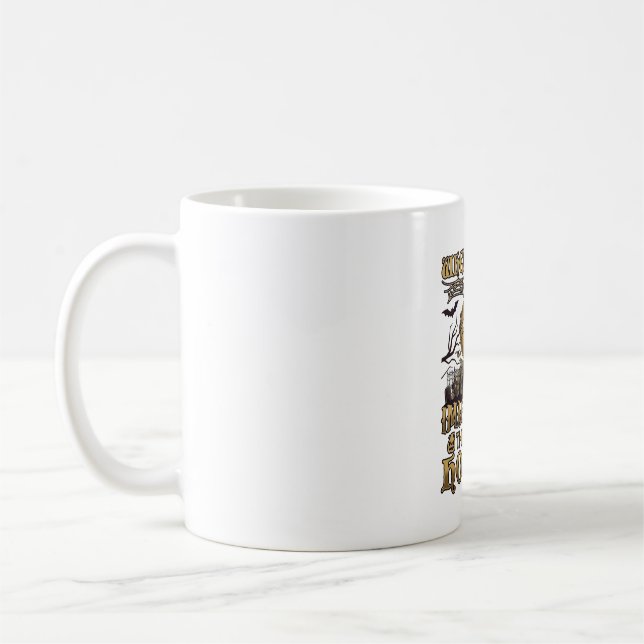 Skräck Imagination Halloween Spökhus Kyrkogård Kaffemugg (Vänster)