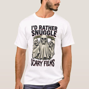 Skräck kuschel skjorta rolig dödskalle spökfilm na t shirt