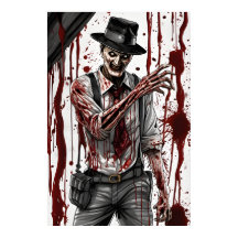 Skräck nattmärkesaffisch - Blod Halloween Väggkons