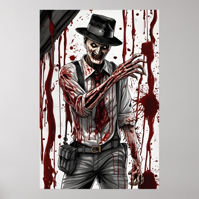 Skräck nattmärkesaffisch - Blod Halloween Väggkons Poster (Framsidan)