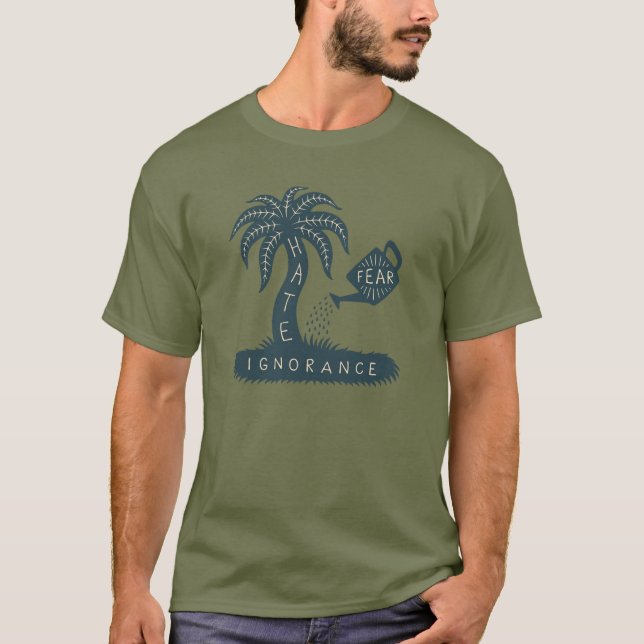 Skräck + Okunnighet = hat T-shirt (Framsida)