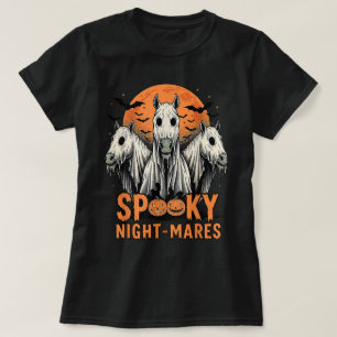 Skräck Retro Kusliga Mardrömmar Hästar Boo Spöken T Shirt