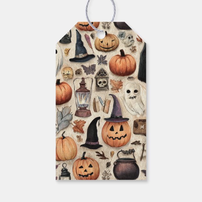 Skräck säsong - Halloween present tag Presentetikett (Baksidan)