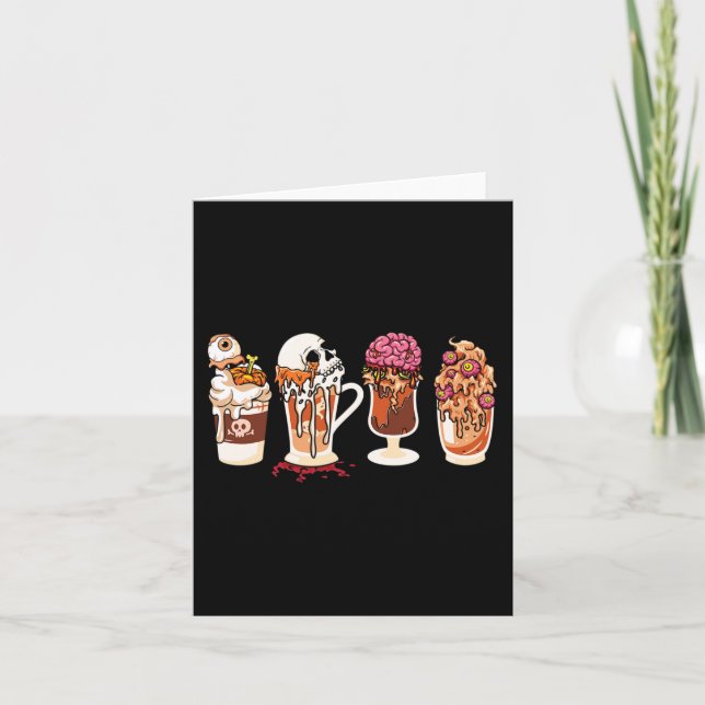 Skräck säsong höst kaffe skräckfilm och kaffe kort (Framsida)