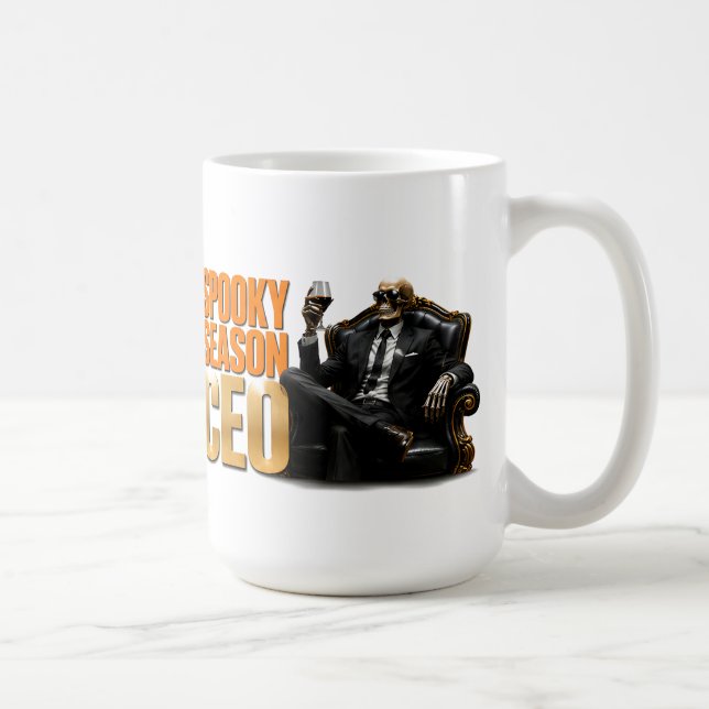 💼 Skräck­säsong VD Roligt Halloween Chef Citat 🎃 Kaffemugg (Höger)