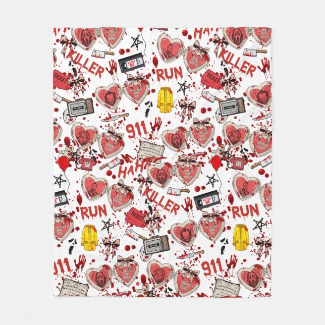 Skräck Skräckfilmer Blod Fleecefilt (Framsidan)