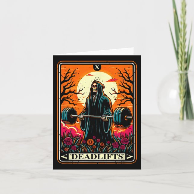 Skräck Tarotkort Marklyft Dödens Gymträning  Kort (Framsida)