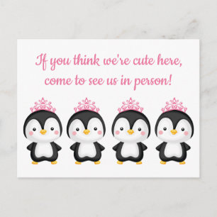 Skräckad penguin-konsertinbjudan personalize inbjudan vykort