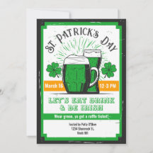 Skräckade på inbjudan till St. Patrick Grönt Beer.