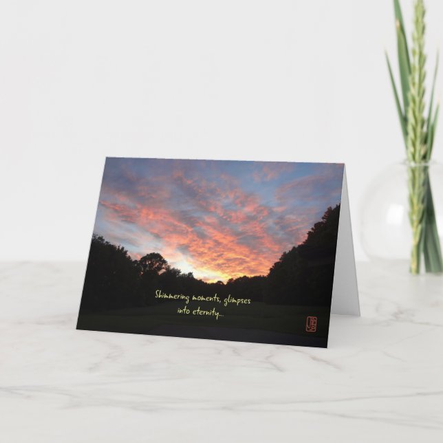 Skräckande sommarsoluppgång inspirationerande kort (Framsida)