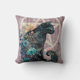 Skräckande svarta kattburkar med judiska toner kudde