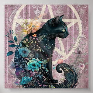 Skräckande svarta kattburkar med judiska toner poster