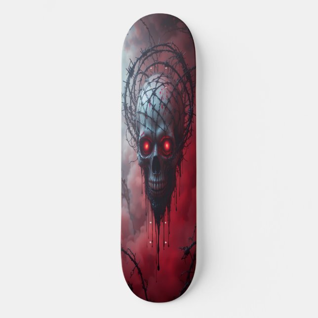 Skräckestetisk dödskalle mini skateboard bräda 18,5 cm (Framsida)