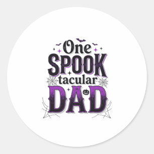 Skräckfader Halloween Vintage Vektor Design_1 Runt Klistermärke