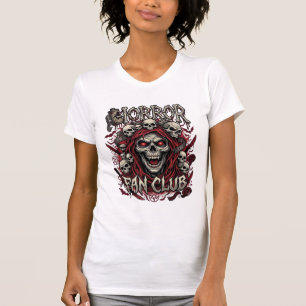Skräckfansklubb Halloween Skrikande Skalle Röd Huv T Shirt