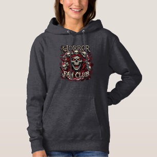 Skräckfansklubb Halloween Skrikande Skalle Röd Huv T Shirt