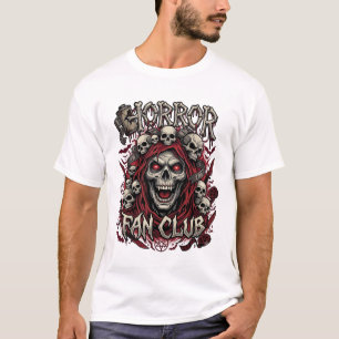 Skräckfansklubben Halloween Skrikande Skalle Röd H T Shirt