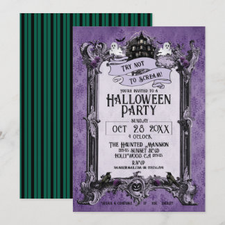 Skräckfest på Halloween-hus Inbjudningar