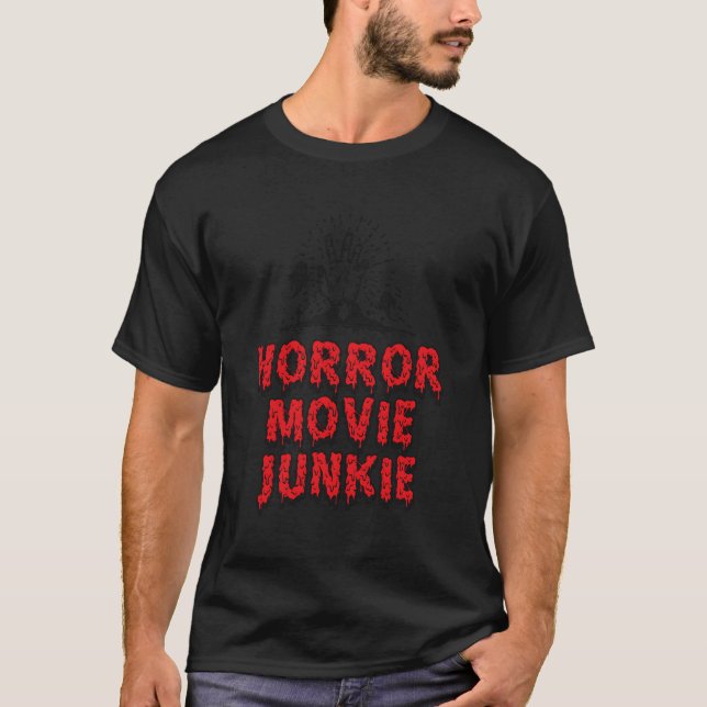 skräckfilmen Junkie Zombie Ghost Funny Halloween G T Shirt (Framsida)