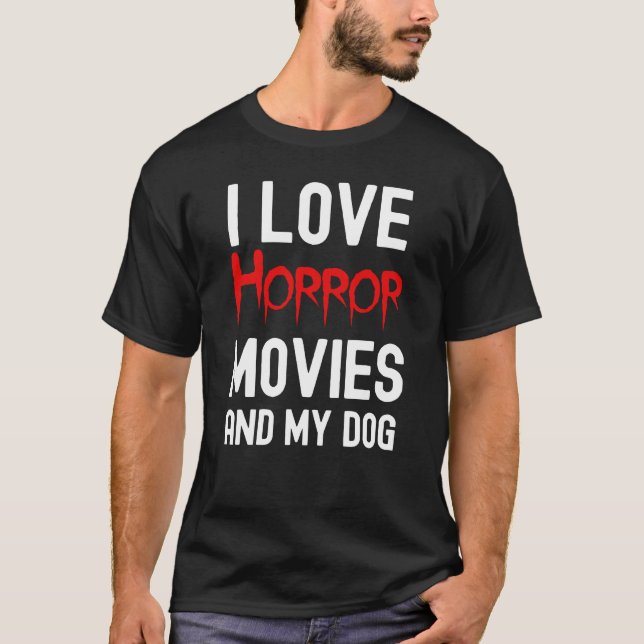 skräckfilmer och min Hund, skräckfilm besatt T Shirt (Framsida)