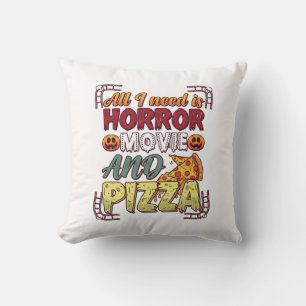 Skräckfilms Pizza Halloween Pumpa Skalle Skiva_1 Kudde
