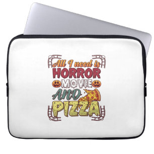 Skräckfilms Pizza Halloween Pumpa Skalle Skiva_1 Laptop Fodral