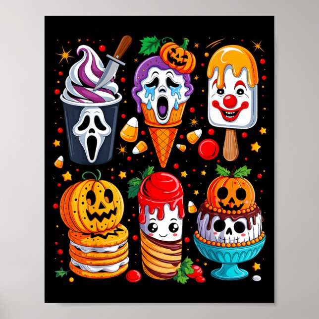 Skräckfilms sommar-glass Halloween-glass Poster (Framsidan)