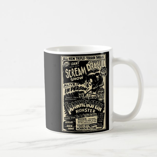 Skräckfilmsmonster Mumie Dracula Varulv Frankenste Kaffemugg (Höger)