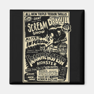 Skräckfilmsmonster Mumie Dracula Varulv Frankenste Magnet