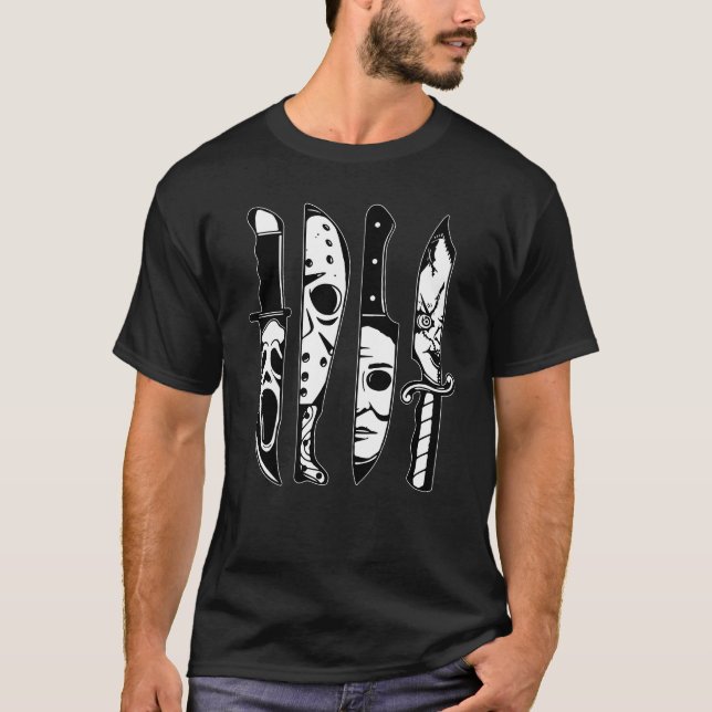 skräckfilmstecken i Knivar T Shirt (Framsida)