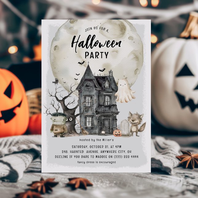 Skräckfulla barns Halloween-fest Inbjudningar (Skapare uppladdad)