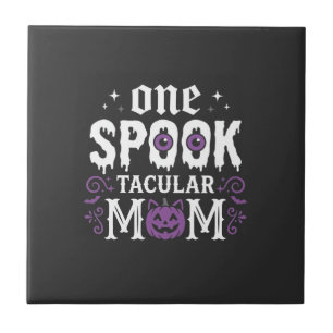 Skräckfulla mammas Halloween-design_1 Kakelplatta