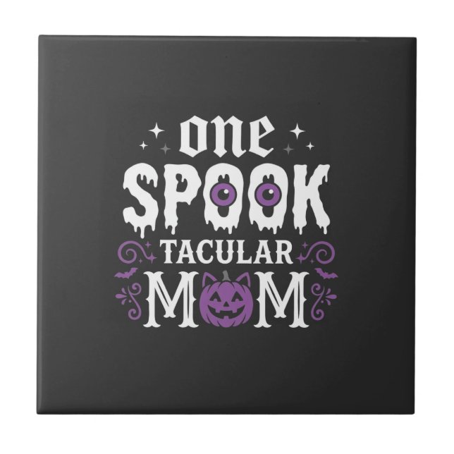 Skräckfulla mammas Halloween-design_1 Kakelplatta (Framsidan)