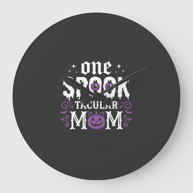 Skräckfulla mammas Halloween-design_1 Stor Klocka (Framsida)