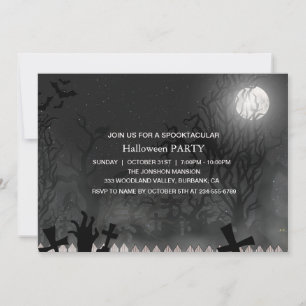 Skräckfulla mörka spökhuset Halloween-fest Inbjudningar