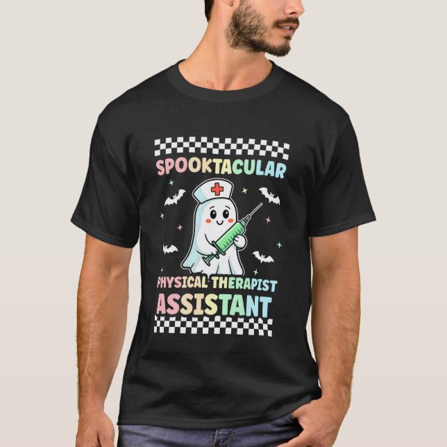 Skräckfylld fysioterapeutassistent Halloween T Shirt (Framsida)