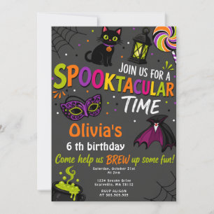Skräckfylld Halloween-födelsedagsfestinbjudan Inbjudningar