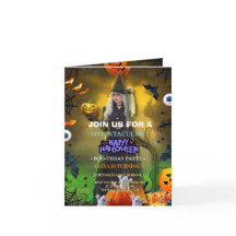 Skräckfylld Halloween födelsedagsinbjudan