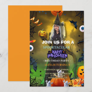 Skräckfylld Halloween födelsedagsinbjudan Inbjudningar