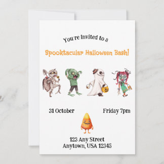 Skräckfylld Halloweenfest Inbjudningar